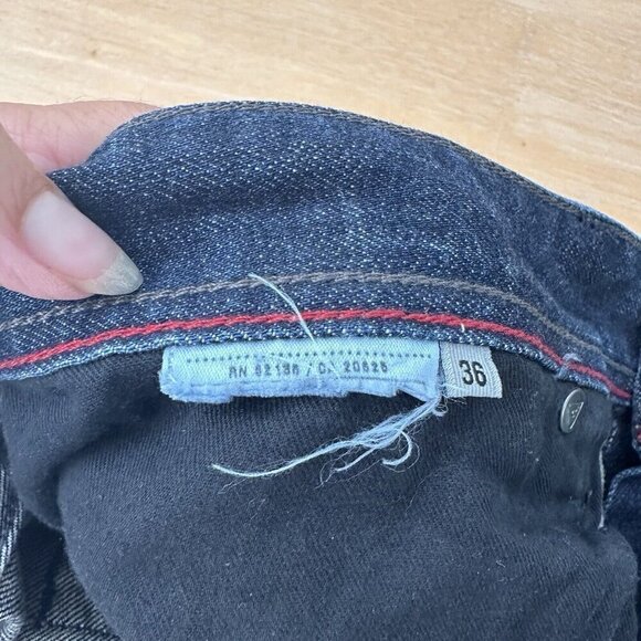 Guess Jeans Mens Blue Denim Falcon Regular Boot Cut Distressed Dark Wash Size 36 - Picture 10 of 13